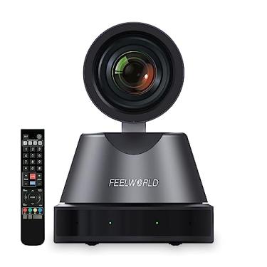 Imagem de FEELWORLD Câmera PTZ 4K12X com zoom óptico de 12x, rastreamento AI, HDMI, USB, controle remoto IP 4K a 30fps PoE compatível com transmissão ao vivo da igreja e vigilância de conferências