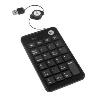 Imagem de Mini Teclado Numérico Usb Cabo Retrátil Preto 0134 -  Bright