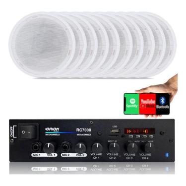 Imagem de Amplificador Som Ambiente 500 Watts Blue 4 Canais - Orion + Arandela 6