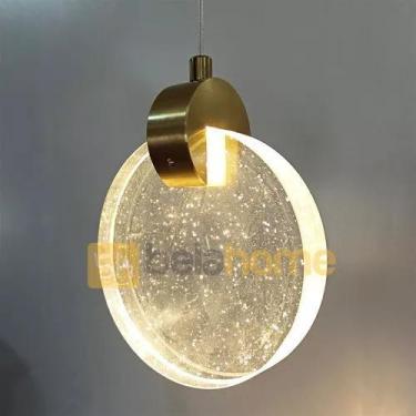 Imagem de Pendente Luminária Led Vidro Bolhas 5w 3000k Cabo Ajustável - CHANDELI