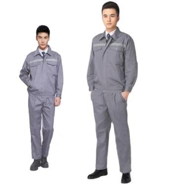 Imagem de Conjunto Uniforme EPI Profissional Faixa Refletiva Segurança Obra Cons