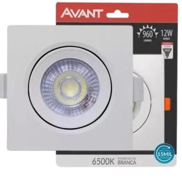 Imagem de Kit 6 Spot Led 12w Quadrado Embutir Gesso Teto Direcionável - AVANT, L