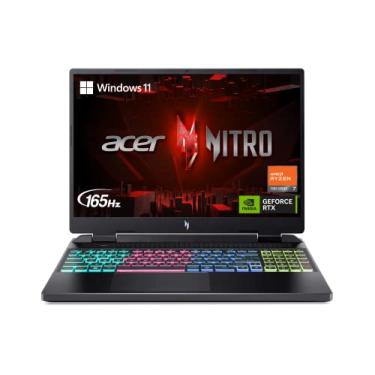 Imagem de Notebook gamer Acer Nitro 16, CPU AMD Ryzen 7 7840HS OctaCore, GPU para notebook NVIDIA GeForce RTX 4060, tela IPS WUXGA 165Hz de 16 polegadas, DDR5 de 16 GB, SSD de 4ª geração de 1 TB, WiFi 6E