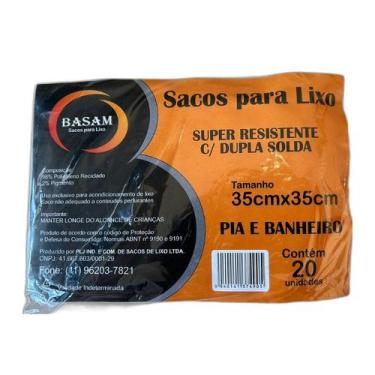 Imagem de Saco Plástico - Pia e Banheiro - Medida 35x35 - BASAM