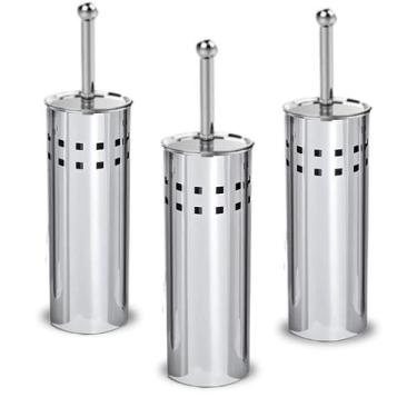 Imagem de Kit 3 Escovas Sanitária Aço Inox com Cerdas Flexíveis - CLINK