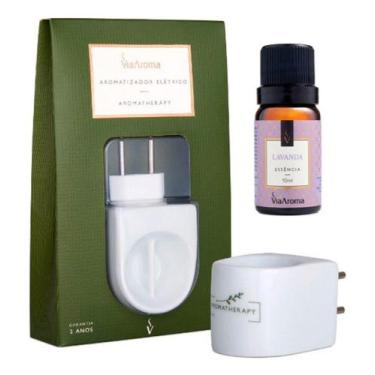 Imagem de Aromatizador Elétrico Porcelana Via Aroma + 1 Essenica Melancia Lavand