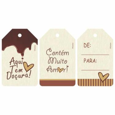 Imagem de Tag Kit Confeitaria Chocolate 24u Sortidas Decorativas 5x8cm - KARDOS