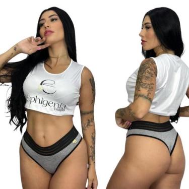 Imagem de Kit 10 Calcinhas Tanga Fio Dental Viscose Atacado Sortido - Ephigênia 