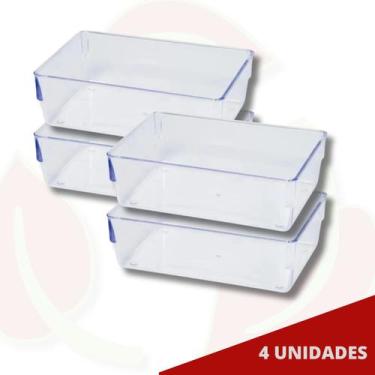 Imagem de Conjunto Porta Objetos Transparente Organizador Gaveta 4 Uni - PLASTUT