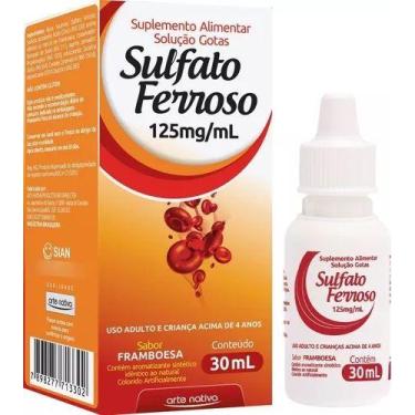 Imagem de Kit 6 Sulfato Ferroso Gotas Sabor Framboesa 30ml Arte Nativa