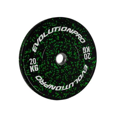 Imagem de Anilha Olímpica Bumper Preto/Verde 20Kg