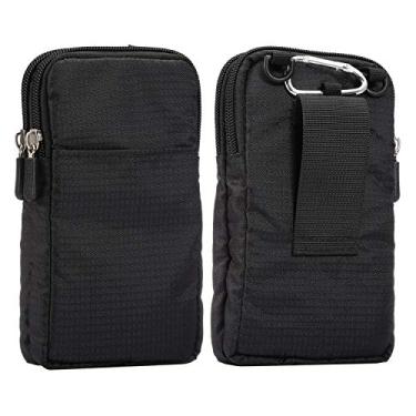 Imagem de Bolsa transversal para celular, pequeno coldre vertical para celular, bolsa de cintura para viagem ao ar livre, bolsa mensageiro de ombro, carteira com zíper, suporte para celular com alça para cinto