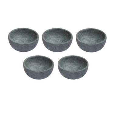 Imagem de Kit 5 Cumbuca Pedra Sabão Tigela Bowl Para Caldo Sopa 350ml - Industri