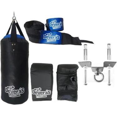 Imagem de Kit Boxe - Saco de Pancada Cheio 60 cm + Luva Bate Saco + Bandagem Box