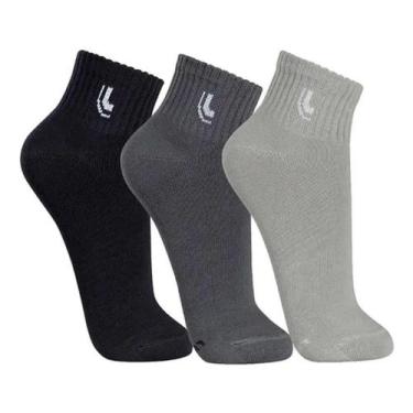 Imagem de Meia Lupo Kit 3 Pares Masculina Extra Grande 03223, Preto, 41 ao 44
