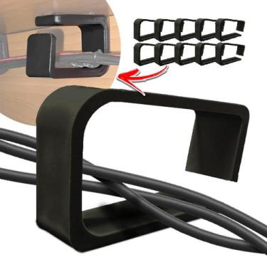 Imagem de 10 Suporte Organizador Cabo Fio Mesa Escrivaninha Adesivo - Mercurio