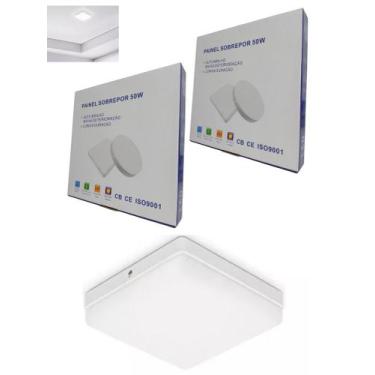 Imagem de Kit 2 Luminária Plafon Led Borda Infinita 50W Sobrepor Quadra Bivolt F