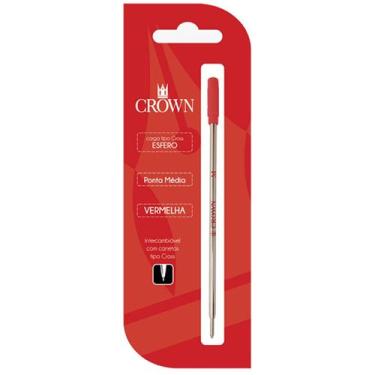 Imagem de Carga Refil Caneta Crown Cross Esferográfica Diversas Cores, VERMELHA