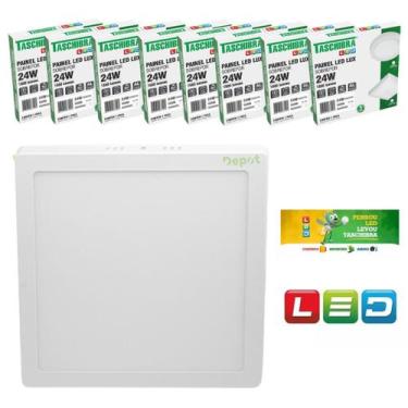 Imagem de Kit 10 Painel De Led 24w Sobrepor Quadrado Luminária Teto Sala Quarto 