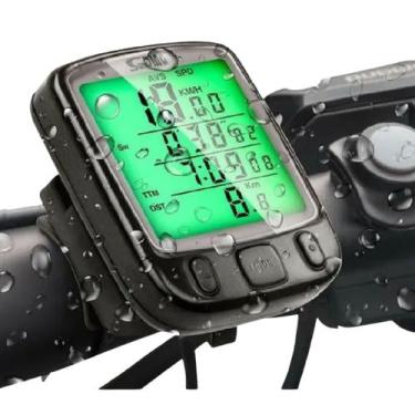 Imagem de Velocímetro Ciclocomputador de Bike 27 Funções com Led no Visor Acessó
