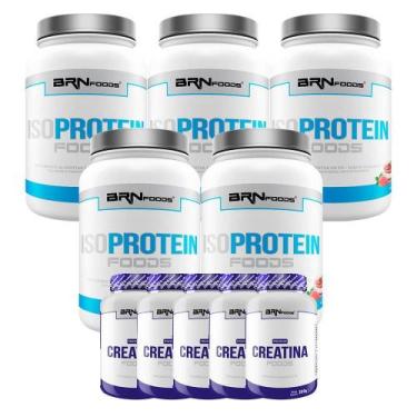 Imagem de Kit 5X Iso Protein 900G+ 5X Creatina 300G - Brn Foods