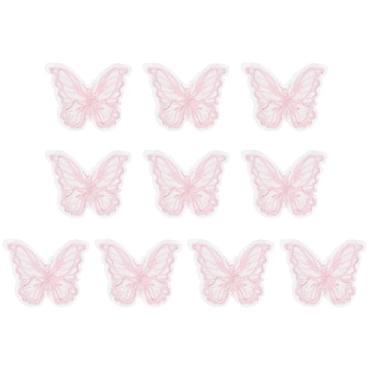 Imagem de PATIKIL 10 apliques de borboleta de renda bordada, 4 cm x 5 cm, aplique de ferro costurado em borboleta com aplique de organza de camada dupla para roupas, vestidos de casamento, bricolage, roupas,