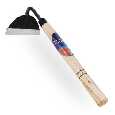 Imagem de ZELARMAN Foice/enxada manual de jardim, foice de corte de grama para jardinagem, ferramenta de remoção manual estilo foice japonesa com lâmina grossa e cabo de madeira