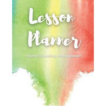 Imagem de Lesson Planner | Rainbow Splash Design | A4 (8.5" x 11") | Undated Organizer for Distance Learning Home School Parents & Tutors