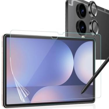 Imagem de Anbzsign Pacote com 2 + 2 para Samsung Galaxy Tab S10 Ultra/Tab S9 Ultra protetor de tela e protetor de lente de câmera, antirreflexo, filme PET fosco para desenho.