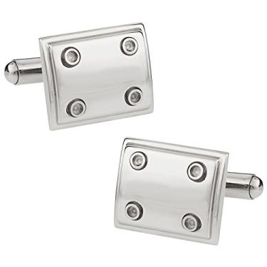 Imagem de Abotoaduras rebitadas de aço inoxidável industrial Cuff-Daddy com caixa de apresentação