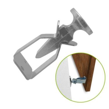 Imagem de Prendedor Rodapé Fixador De Pressão Trava Porta Niquelado - Mixso, Niq