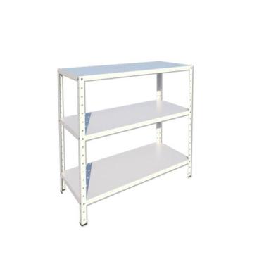 Imagem de Estante Aço Baixa p 75kg BRANCA 3 Bandejas 90cm x 40cm x 92cm - TecMA