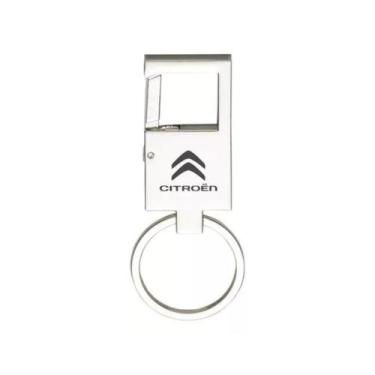 Imagem de Chaveiro Para Citroen Metal Espelhado Mosquetão  - E - LUALKI STORE LA