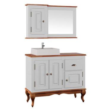 Imagem de Gabinete para Banheiro com Cuba e Armário Espelheira Dália 3066 - Linz