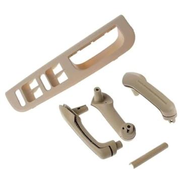 Imagem de Painel de controle do lado do motorista do interruptor do apoio de braço da maçaneta da porta da janela interna do carro compatível com Bora Golf 4(Khaki)