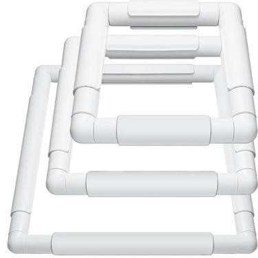 Imagem de Aro de bordado Janinka, 3 peças, ponto cruz, branco, retangular