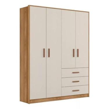 Imagem de Roupeiro Guarda-roupa Infantil 4 Portas 3 Gavetas Pérola - Peternella 