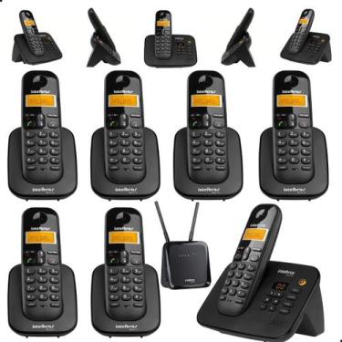 Imagem de Telefone Sem Fio Secretária Eletrônica + 6 Ramal Para Chip 4 - Intelbr