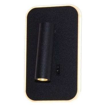 Imagem de Arandela Metal Cabeceira Leitura 19CM Preta LED 10+3W 3000K Bivolt DS8