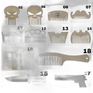 Imagem de Pente de Barba e Bigode de Madeira - Modelos Variados - T14 - Lualki