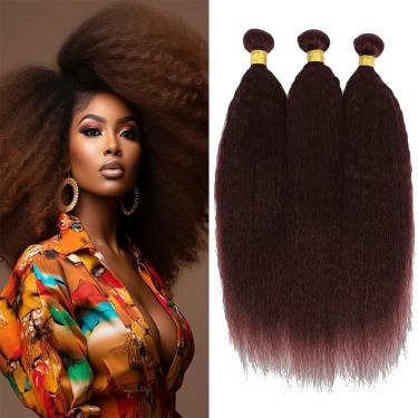 Imagem de Pacotes de cabelo MAMART Chocolate Dark Brown Yaki Straight 3x8-30in
