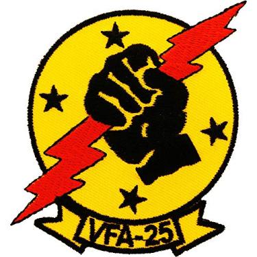 Imagem de Emblema bordado do esquadrão de ataque do Fist of The Fleet Fighter da Marinha dos Estados Unidos USN VFA-25, com adesivo de ferro