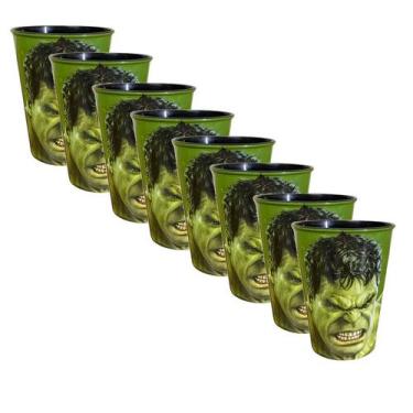 Imagem de Kit 10 Copos Hulk Marvel Os Vingadores Festa 320ml Plástico LIvre de B