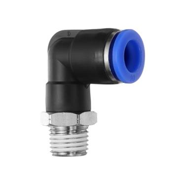 Imagem de HARFINGTON Conexões Push to Connect Cotovelo Macho Tubo de 3/8 Polegada OD x 1/4 Polegada NPT Rosca Plástico Conexão Rápida Mangueira de Ar Kit de Encaixe Pneumático Conector de Bloqueio de Pressão