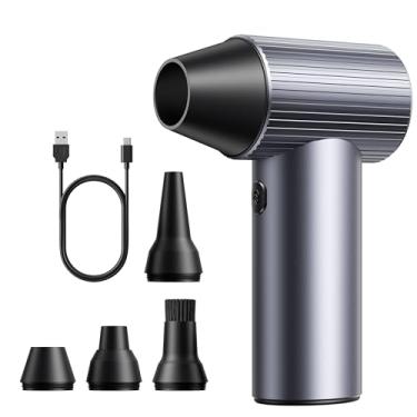 Imagem de COSANO Mini soprador Jet Dry – Ventilador Super Jet 30.0000 RPM – Lata de espanador de ar comprimido – Ventilador de ar recarregável – Mini soprador Jet Dry com 3 velocidades ajustáveis para