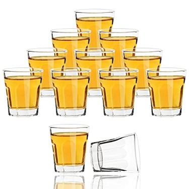 Imagem de Copos de shot de 43 ml com base pesada, conjuntos de copos de shot D&Z para bar/pub/restaurante, copo de shot transparente para tequila/uísque/vodka/cordial/espírito/licor em embalagem completa segura (pacote com 12)