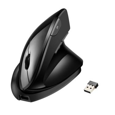 Imagem de Adesso Mouse ergonômico vertical ajustável sem fio iMouse V30 com ângulos personalizáveis e interruptor DPI - tecnologia avançada de sensor óptico, reduz a tensão no pulso, receptor USB de 2,4 GHz,