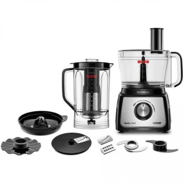 Imagem de Multiprocessador De Alimentos Mondial Turbo Chef 9 Em 1 Mpn-01-bf Com 2 Velocidades + Pulsar 1000 W Preto Com Inox 110v