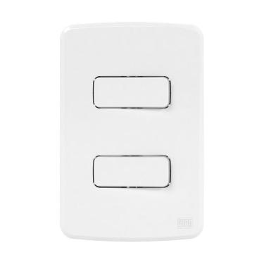 Imagem de Conjunto 2 Interruptores Paralelo 10a 250v Placa 4x2 Branco Compose Weg 250v - Branco