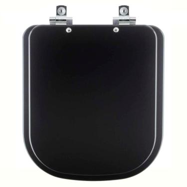Imagem de Assento Sanitário Soft Close Quadra Preto Fosco Para Vaso Deca